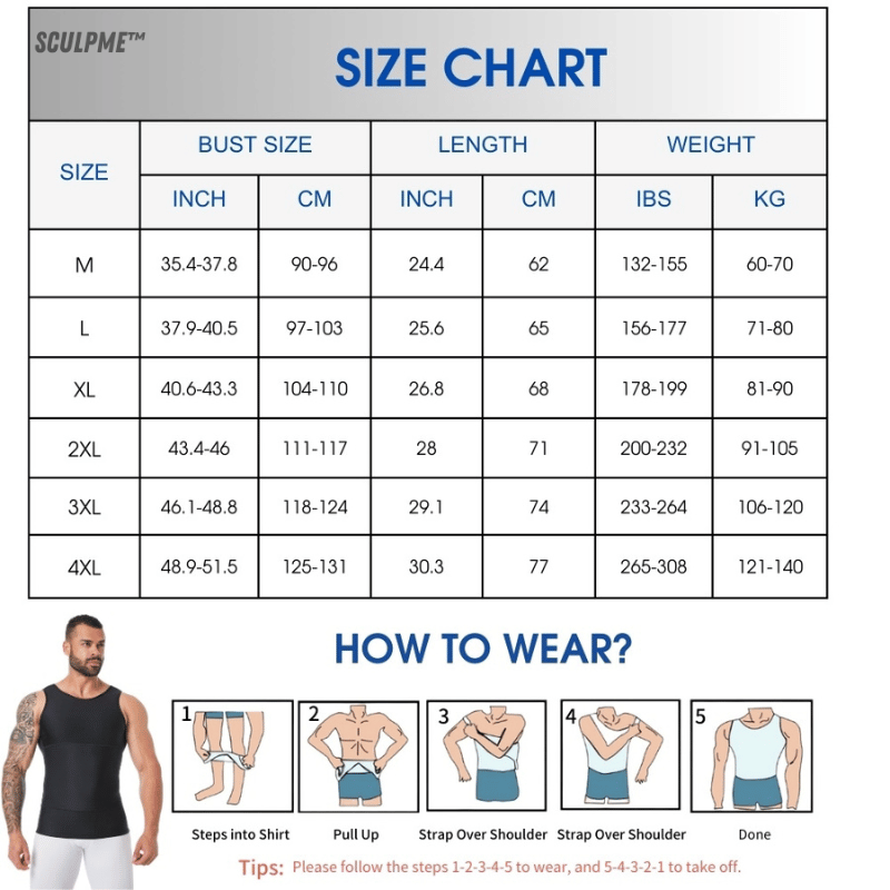 SCULPME men’s shapewear slimming vest