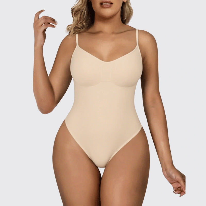 SCULPME Tummy Control Shapewear Adjustable Straps Seamless Thong Body Shaper