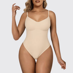 SCULPME Tummy Control Shapewear Adjustable Straps Seamless Thong Body Shaper