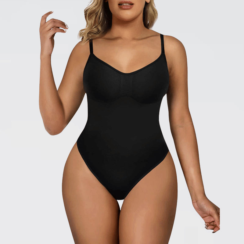SCULPME Tummy Control Shapewear Adjustable Straps Seamless Thong Body Shaper