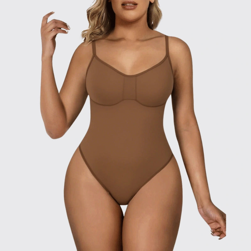 SCULPME Tummy Control Shapewear Adjustable Straps Seamless Thong Body Shaper