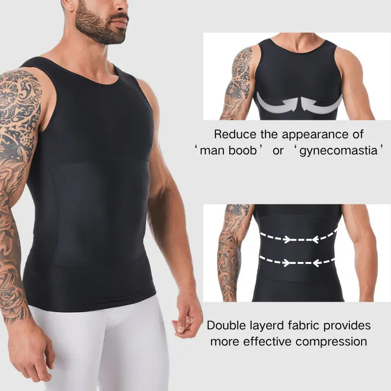 man boob gynecomasita  compression vest 