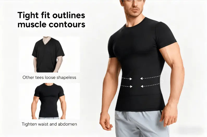 sculpme belly tummy control compression shirt details