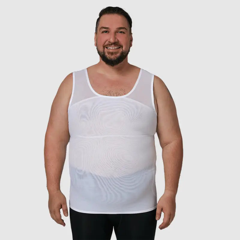 sculpme-men's white breathable compression vests