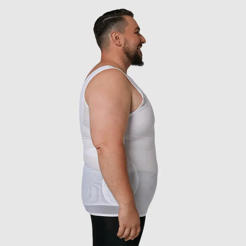 sculpme-men's white breathable gyno compression vests